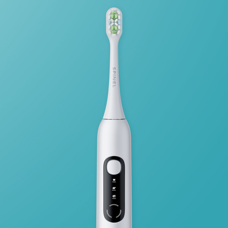 Szczoteczka SpinelCare SmileOn White + 2 białe końcówki