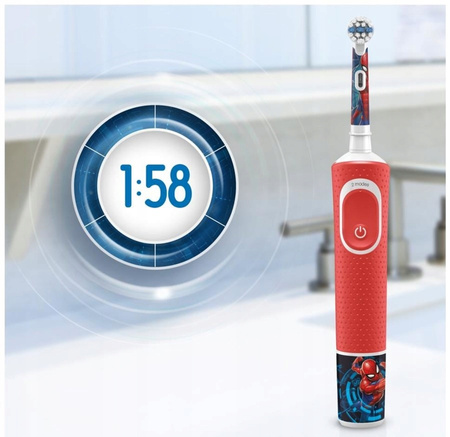 SZCZOTECZKA ELEKTRYCZNA ORAL-B VITALITY SPIDERMAN + 4 Końcówki zam, osłonka, wyciskacz, wykałaczki, etui