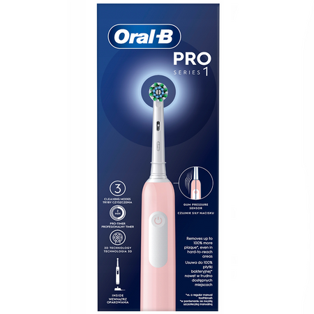 Szczoteczka Oral-B Pro 1 Pink + etui końcówki wyciskacz