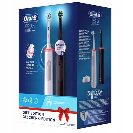 Szczoteczka Oral-B Pro 3 3900 Czarna+Biała Dwupak