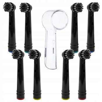 8x Końcówka zamienna Precision EB17-P czarne z w/a DailyClean + Osłonka na końcówkę