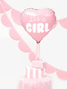 Balon foliowy "It's a girl" serce  różowe 48cm