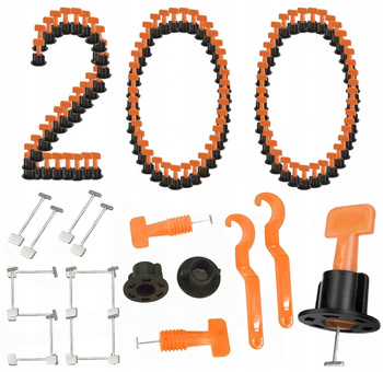 200x SYSTEM POZIOMOWANIA PŁYTEK KLIPSY v.2 + KLUCZ