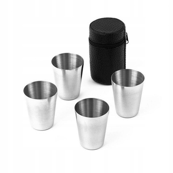Kieliszki stalowe w etui 30ml 5 sztuk