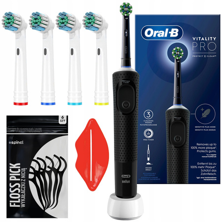 Oral-B Vitality Pro D103 Protect X Clean (Cross Action Black) + 4 zam. precision