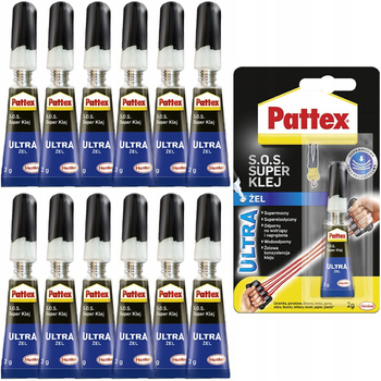 12x PATTEX S.O.S. KLEJ POWER ŻEL 2g BŁYSKAWICZNY