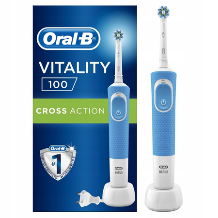 Zestaw Oral-B Vitality 100 Niebieska + zam. Precision x8 + osłonka