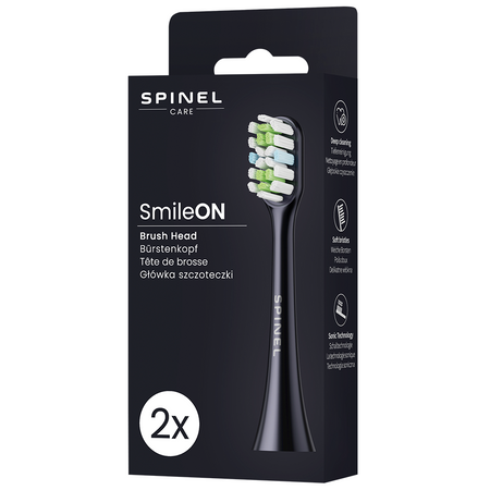 Końcówki do szczoteczki Spinel Care SmileON Czarne 2 sztuki