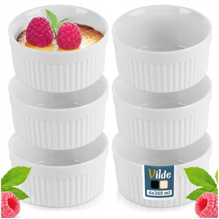 Miseczki żaroodporne do zapiekania 260ml 6szt. WHITE