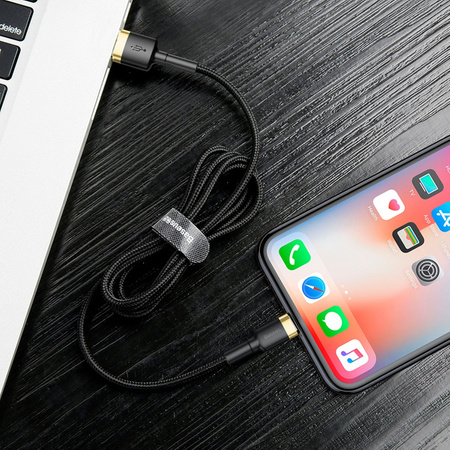 BASEUS Mocny kabel USB - Lightning do iPhone 6 7 8 X 2.4A CALKLF-BV1