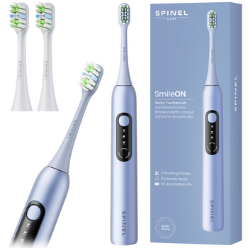 Szczoteczka SpinelCare SmileOn Blue + Końcówki do szczoteczki Spinel Care SmileON Białe 2 sztuki