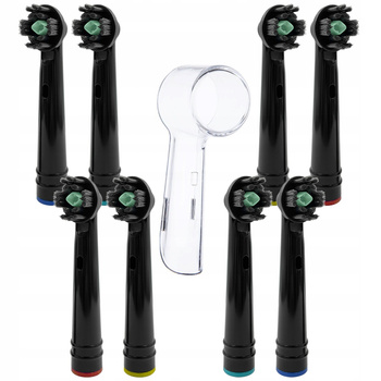 8x Końcówka zamienna 3D White EB18-P czarne z w/a PolishClean + osłonka