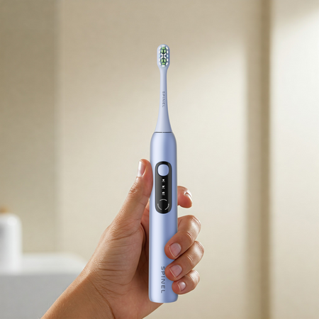 Szczoteczka SpinelCare SmileOn Blue + Końcówki do szczoteczki Spinel Care SmileON Czarne 2 sztuki