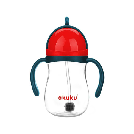 AKUKU BIDON ZE SŁOMKĄ Z ODWAŻNIKIEM / CZERWONY