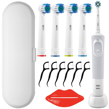 Szczoteczka Oral-b Vitality 100 Biała + etui białe + 4 prec