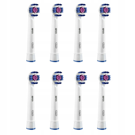 8x ORYGINALNE KOŃCÓWKI DO SZCZOTECZKI BRAUN ORAL-B 3D WHITE EB-18P