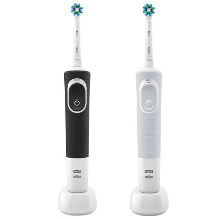 Szczoteczka Oral-B Vitality 100 Czarna + Vitality 100 Biała + dodatki