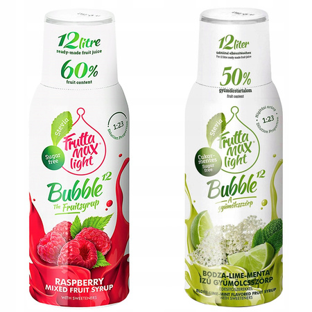SYROPY FRUTTAMAX MALINA LIGHT LIMONKA MIĘTA BEZ