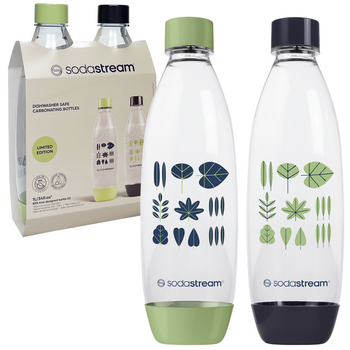 Butelki Sodastream FUSE 2pack 1L zielona/czarna liście
