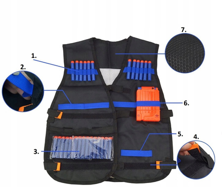 Gotowy zestaw Vest Set #3A (z długim magazynkiem) do NERF
