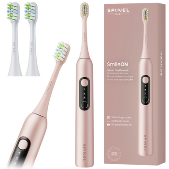 Szczoteczka SpinelCare SmileOn Pink + 2 białe końcówki SpinelCare
