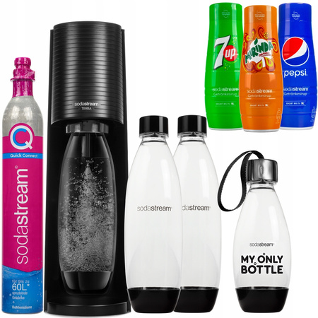 SATURATOR SODA STREAM TERRA ZESTAW BUTELKI SYROPY