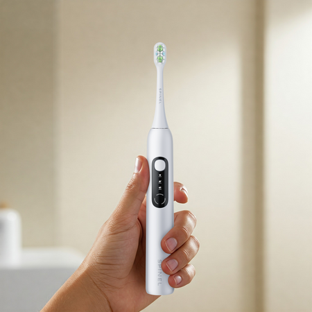 Szczoteczka SpinelCare SmileOn White + 2 białe końcówki