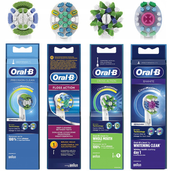 4 Końcówki Oral-B Clean Maximizer+Floss Action Tiefenreinigung+3D White EB18+CrossAction EB50AB