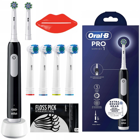 Szczoteczka Oral-B Pro 1 Series Black + 4x końcówki + gratisy