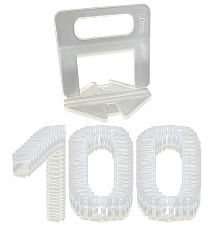 Klips do poziomowania płytek 1.0 mm (zestaw po 100 sztuk)