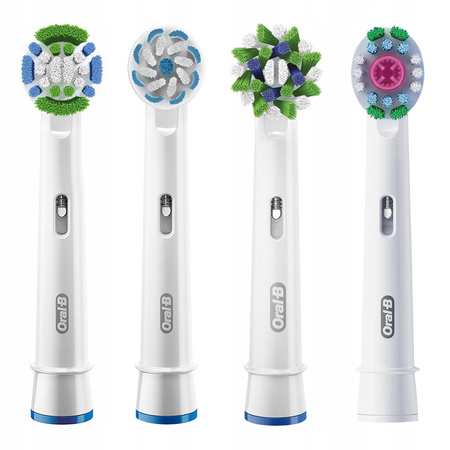 ZESTAW 4 KOŃCÓWKI ORG. ORAL-B PRECISON + SENSI + CROSS + 3D WHITE