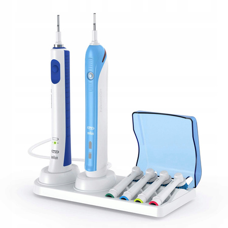 8x KOŃCÓWKI DO SZCZOTECZKI ORAL-B PRECISION CLEAN PODSTAWKA Z KLAPKĄ ZESTAW