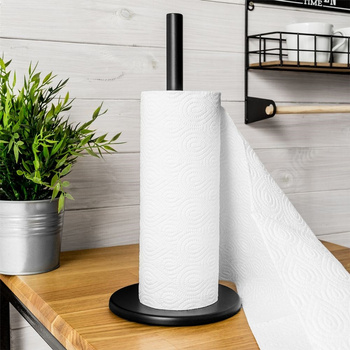 Stojak na ręcznik papierowy czarny 15x32cm