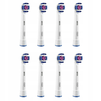 8x ORYGINALNE KOŃCÓWKI DO SZCZOTECZKI BRAUN ORAL-B 3D WHITE EB-18P