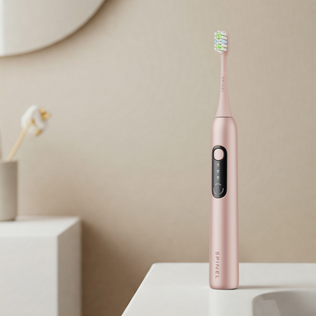 Szczoteczka SpinelCare SmileOn Pink + 4 końcówki SpinelCare białe