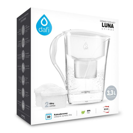 DAFI DZBANEK FILTRUJĄCY LUNA 3,3L  MULTIKOLOR + 2 FILTRY WKŁADY UNIMAX