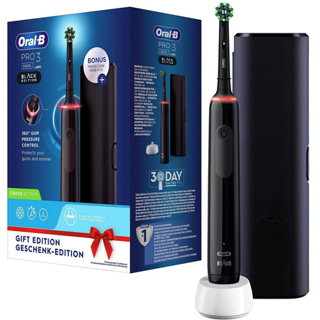 Szczoteczka Oral-B Pro 3 3500 Black Edition + 4 końcówki Precision DailyClean w/a