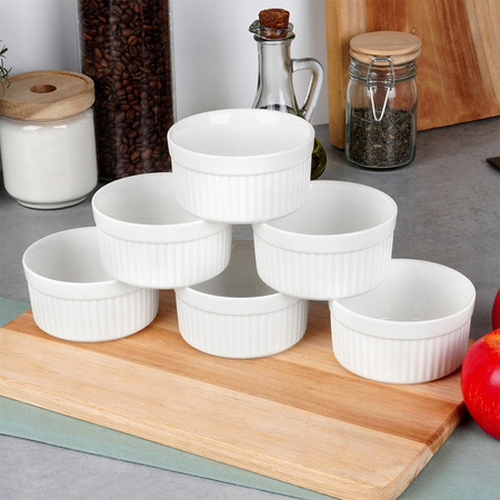 Miseczki żaroodporne do zapiekania 260ml 6szt. WHITE