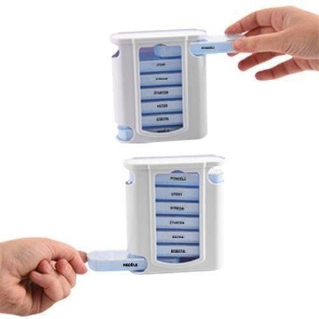 ORGANIZER POJEMNIK NA TABLETKI LEKI PUDEŁKO 4 PORY DNIA NA 7 DNI