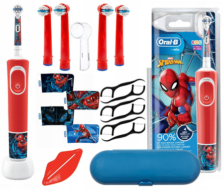 SZCZOTECZKA ELEKTRYCZNA ORAL-B VITALITY SPIDERMAN + 4 Końcówki zam, osłonka, wyciskacz, wykałaczki, etui
