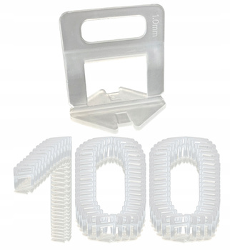 Klips do poziomowania płytek 1.0 mm (zestaw po 100 sztuk)