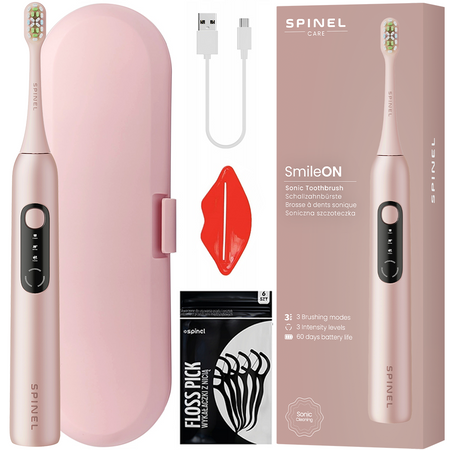 Szczoteczka SpinelCare SmileOn Pink + etui + gratisy