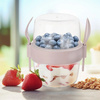 Pojemnik na jogurt z łyżeczką i widelcem 370ml
