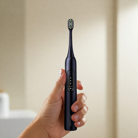 Szczoteczka SpinelCare SmileOn PRO Black + 2 białe końcówki