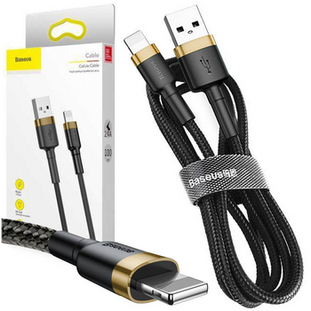 BASEUS Mocny kabel USB - Lightning do iPhone 6 7 8 X 2.4A CALKLF-BV1