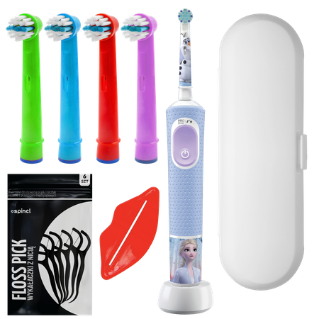 Szczoteczka Oral-B Vitality Pro 103 Frozen + 4x końcówki zamienne EB-10A Color + etui białe