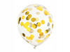 Balony transparentne ze złotym konfetti 30cm 6 szt.