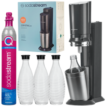 Saturator SodaStream Crystal 3.0 Titan QuickConnect + 3 karafki