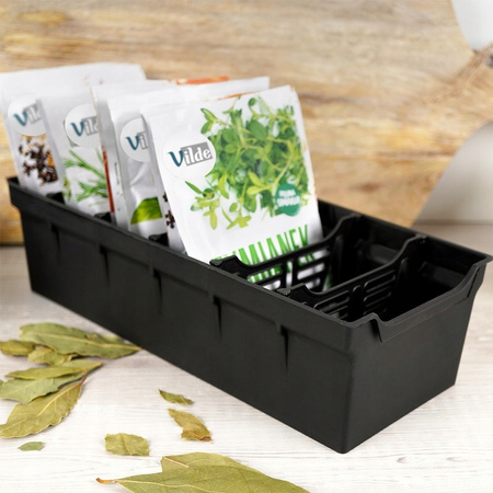 Organizer na torebki z przyprawami czarny