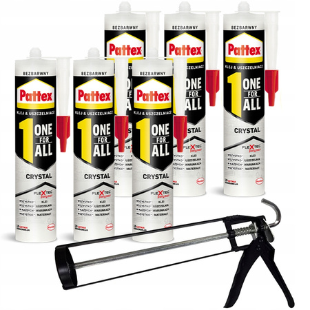 6x KLEJ MONTAŻOWY PATTEX ONE FOR ALL CRYSTAL GLUE